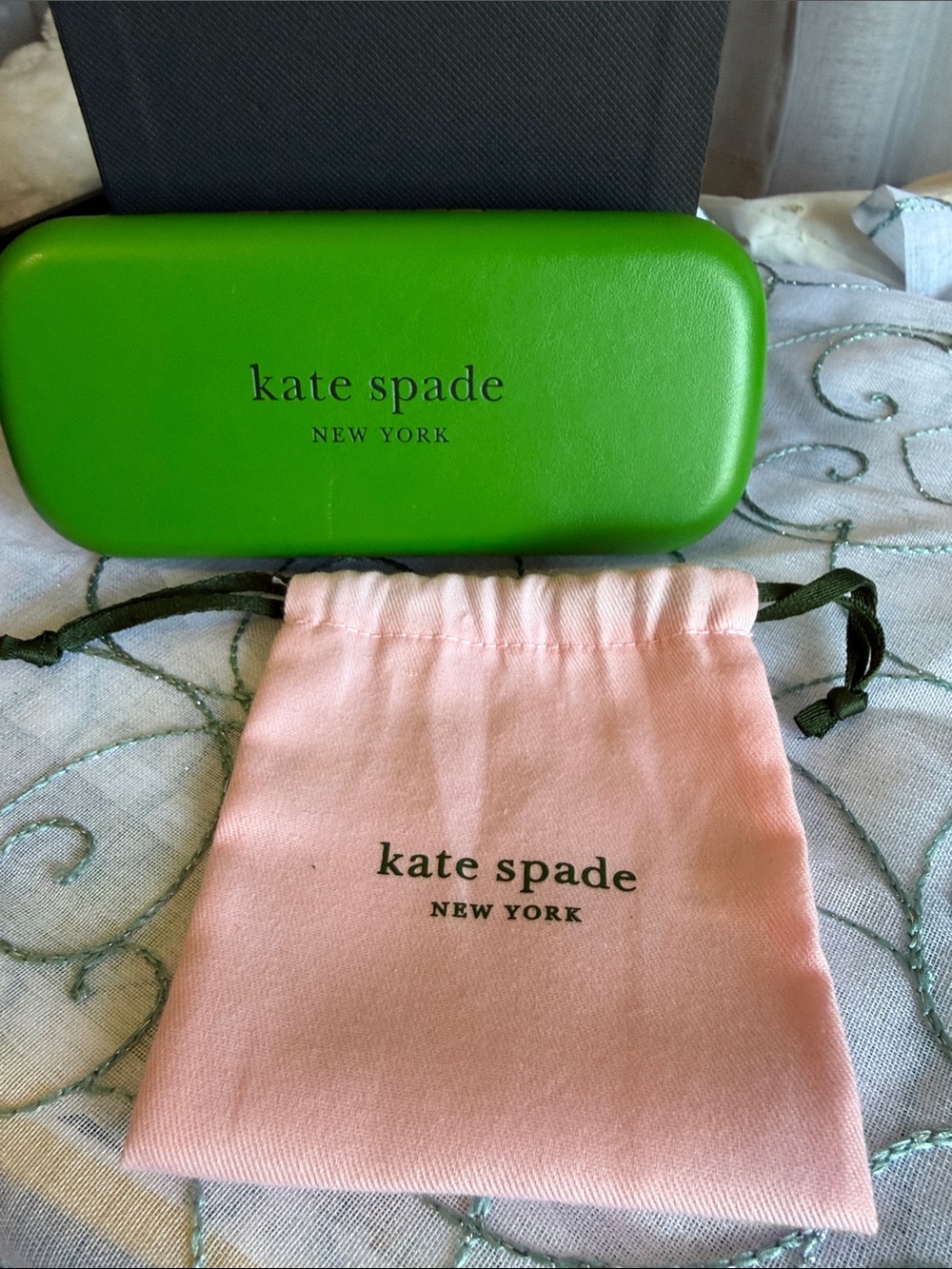 kate spade Pink Drawstring Accessory Pouch with Eyeglass Case